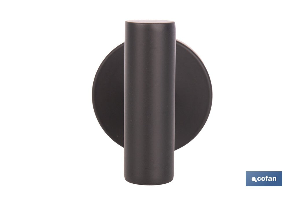 PERCHA NEGRA MATE DE ACERO CON DISEÑO REDONDO GAMA RIBEIRA 5 X 5 X 6 CM