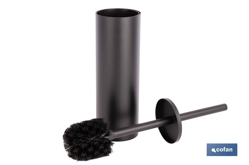 ESCOBILLERO PARA INODORO NEGRO MATE DE ACERO GAMA RIBEIRA 9,1 X 9,1 X 39 CM