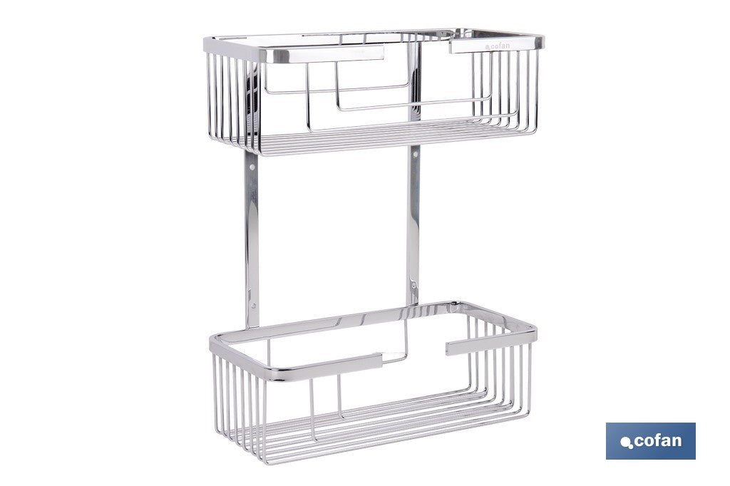 CESTA DE DUCHA PORTAGEL DOBLE DE ACERO INOXIDABLE 304