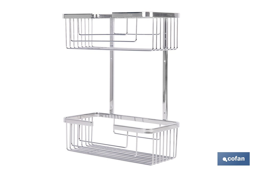CESTA DE DUCHA PORTAGEL DOBLE DE ACERO INOXIDABLE 304