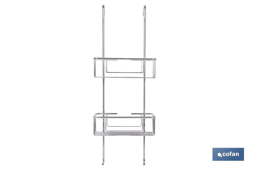 CESTA DE DUCHA DOBLE CON COLGADOR DE ACERO INOXIDABLE 304