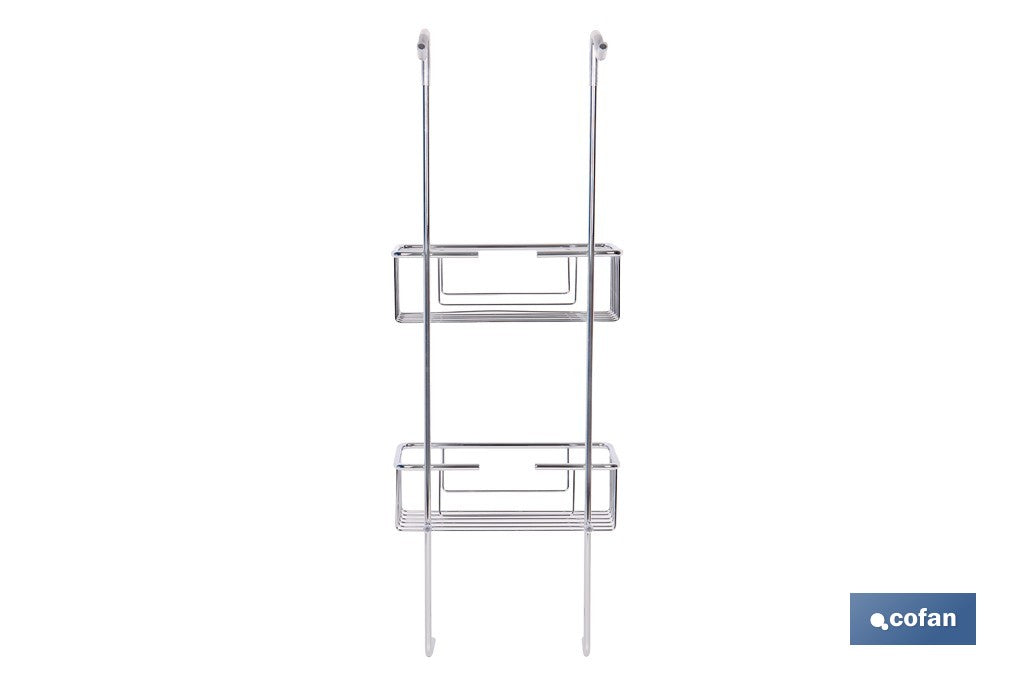 CESTA DE DUCHA DOBLE CON COLGADOR DE ACERO INOXIDABLE 304
