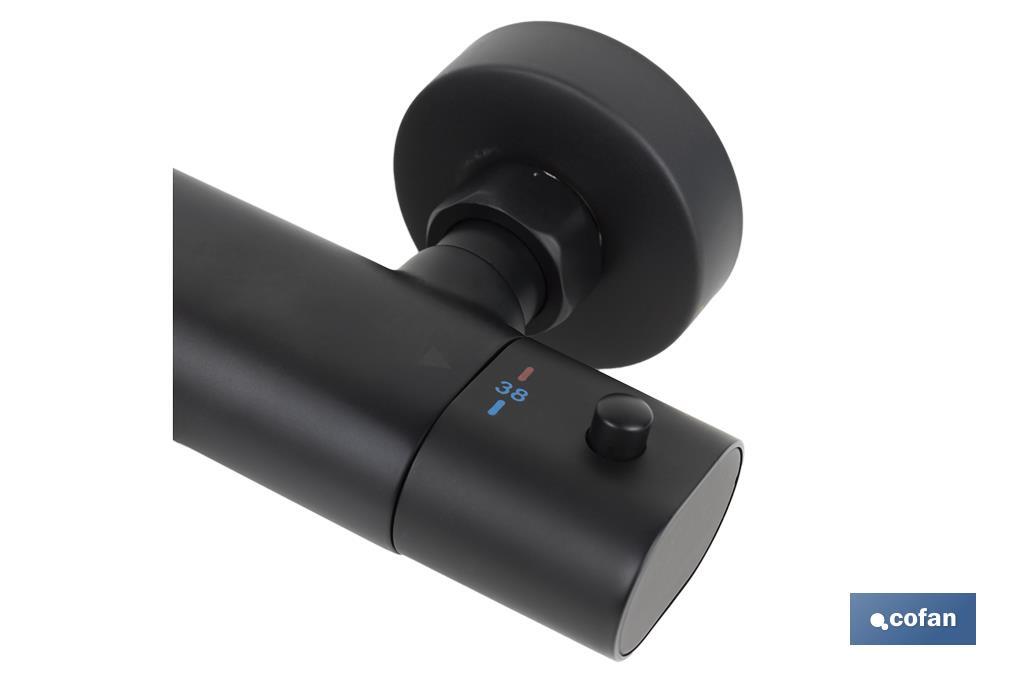GRIFO TERMOSTATICO BAÑERA NEGRO MATE MODELO KERCH