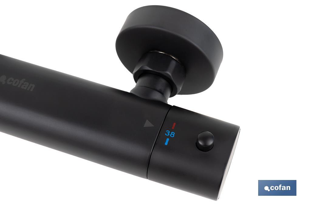 GRIFO TERMOSTATICO DUCHA NEGRO MATE MODELO KERCH