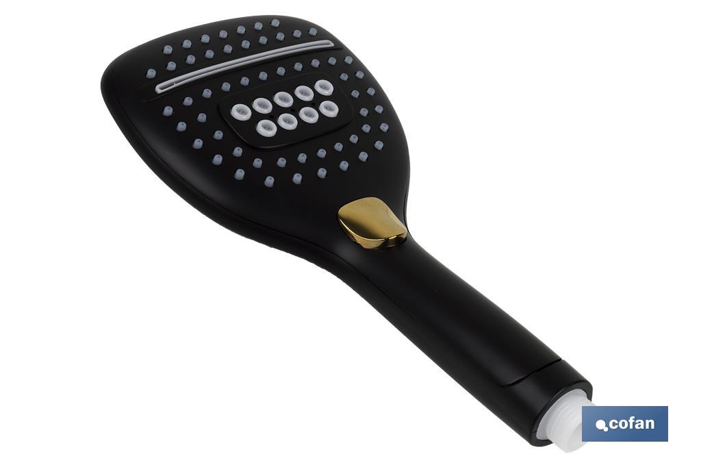MANGO DUCHA NEGRO MATE 3 FUNCIONES
