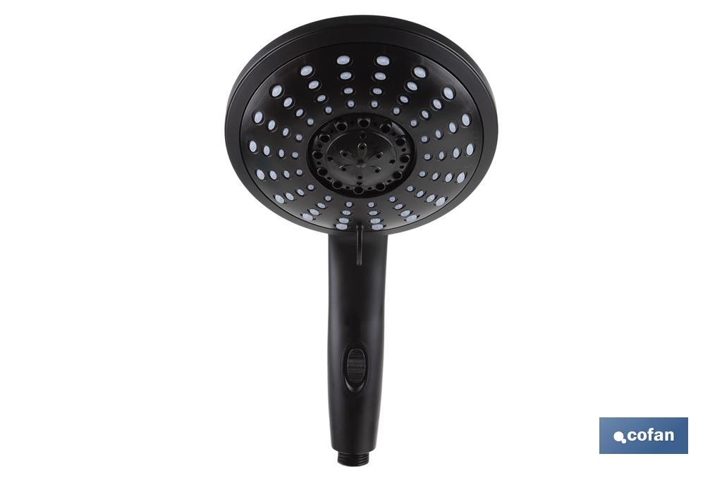 MANGO DUCHA NEGRO MATE 5 FUNCIONES