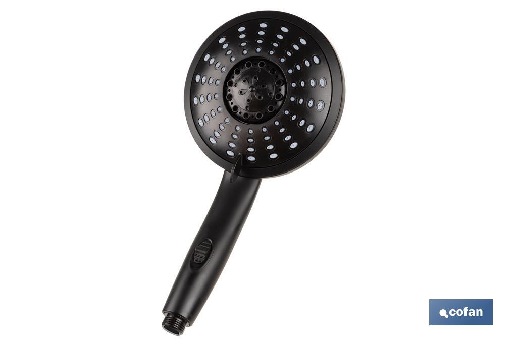 MANGO DUCHA NEGRO MATE 5 FUNCIONES
