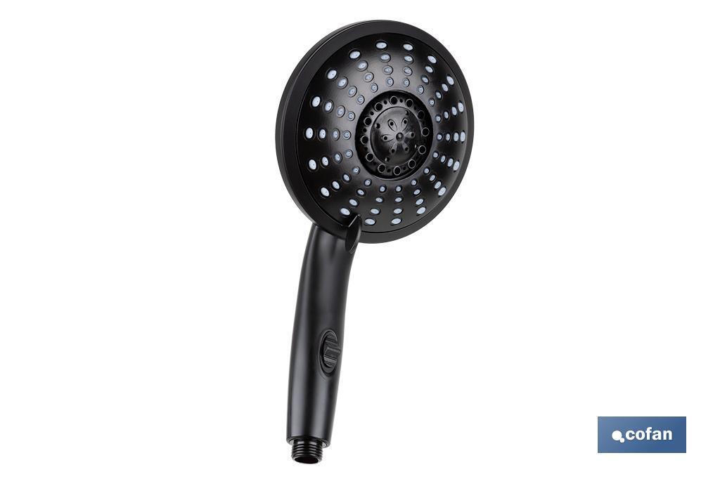 MANGO DUCHA NEGRO MATE 5 FUNCIONES