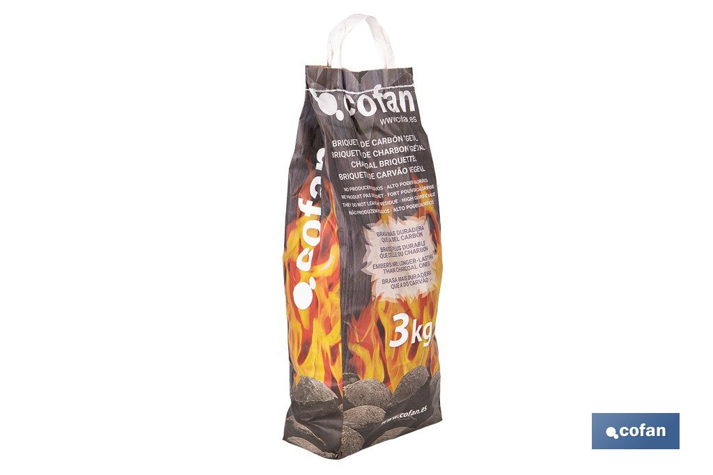 BOLSA BRIQUETAS CARBON VEGETAL 3 KGS