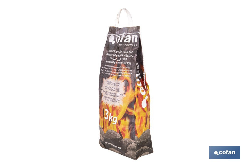 BOLSA BRIQUETAS CARBON VEGETAL 3 KGS