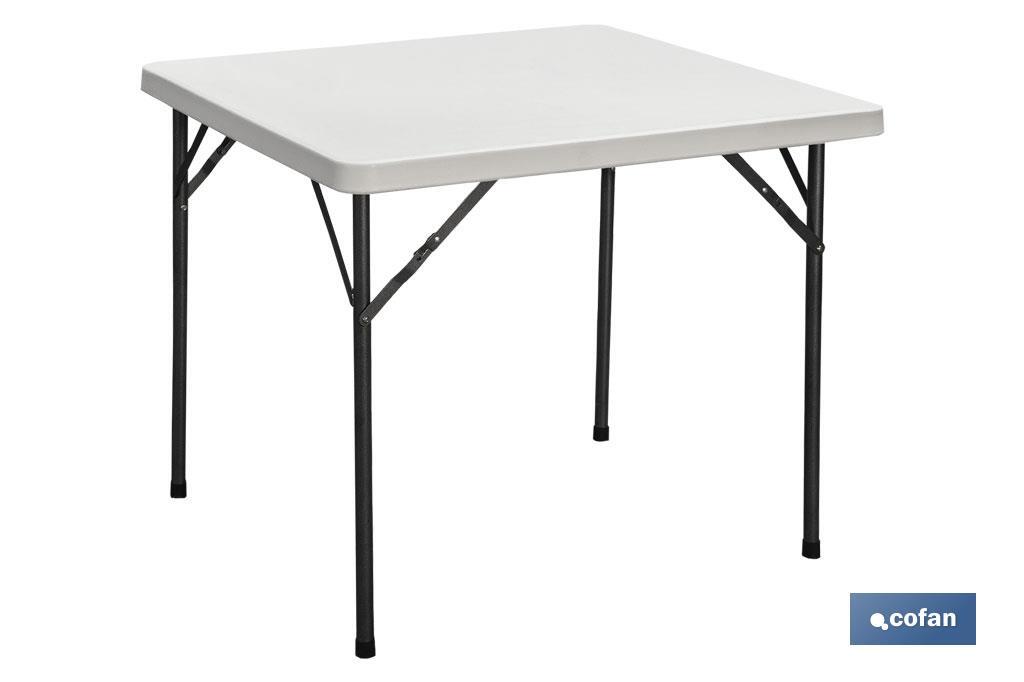 MESA PLEGABLE CUADRADA BLANCA 88x88x74cm