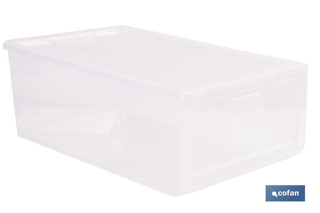 ZAPATERO APILABLE TRANSPARENTE 35,5 X 24,5 X 13,5 CM