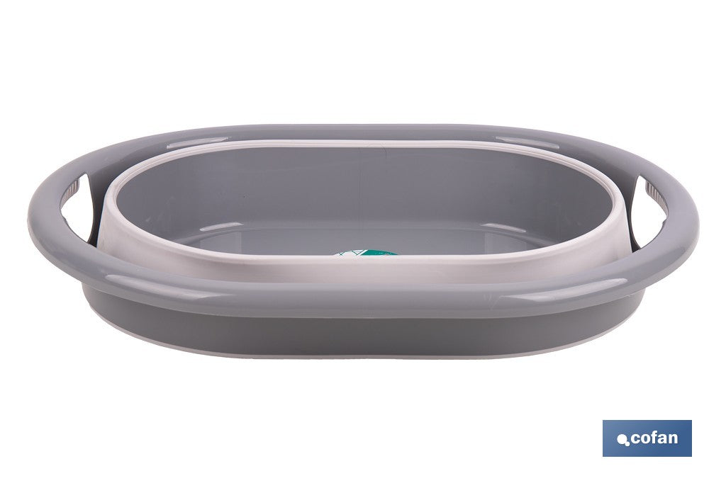 BARREÑO PLEGABLE GRIS/BLANCO 18 L