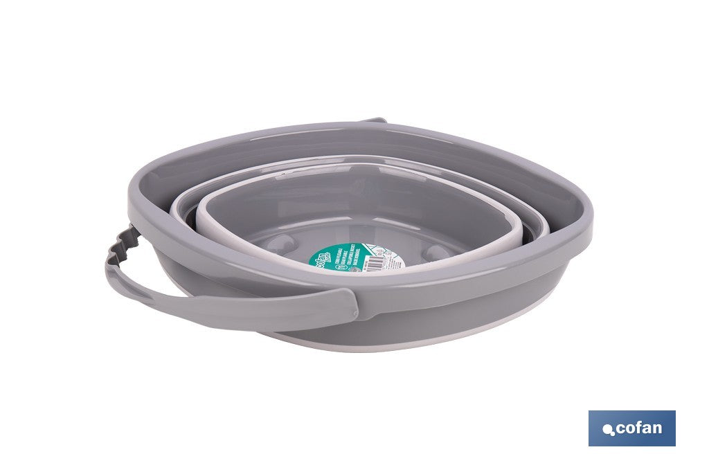 CUBO PLEGABLE COLOR GRIS/BLANCO 11 L
