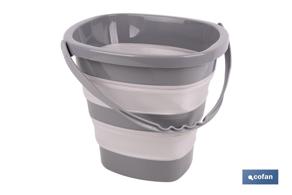 CUBO PLEGABLE COLOR GRIS/BLANCO 11 L