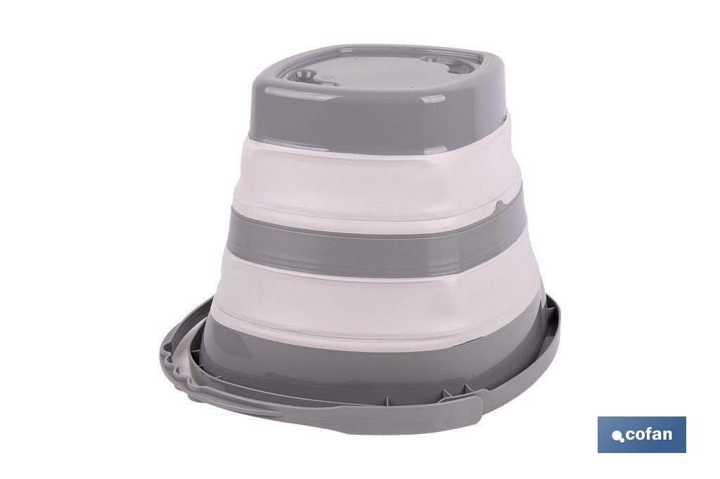 CUBO PLEGABLE COLOR GRIS/BLANCO 11 L