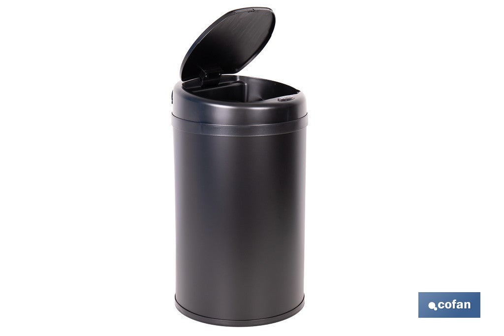 CUBO DE BASURA  NEGRO CON SENSOR Y CUBO INTERIOR 30 L 52 X 30,5 CM