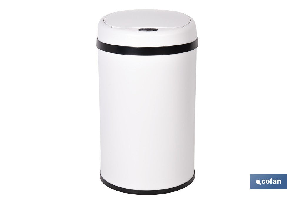 CUBO DE BASURA BLANCO CON SENSOR Y CUBO INTERIOR 30 L 52 X 30,5 CM