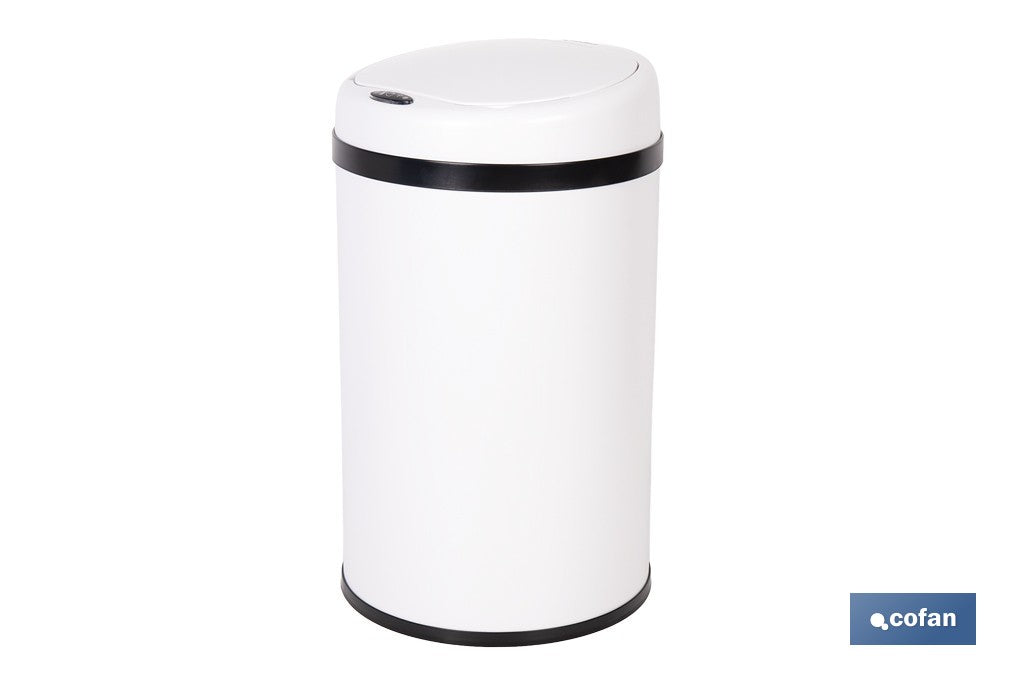 CUBO DE BASURA BLANCO CON SENSOR Y CUBO INTERIOR 30 L 52 X 30,5 CM