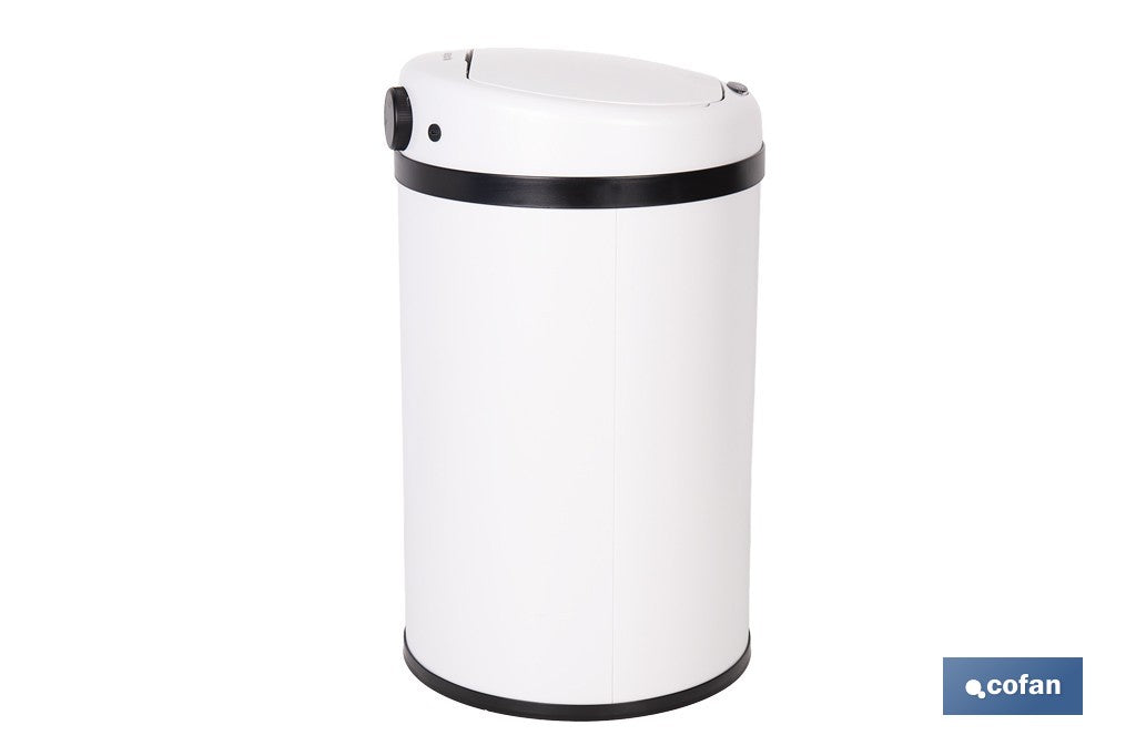 CUBO DE BASURA BLANCO CON SENSOR Y CUBO INTERIOR 30 L 52 X 30,5 CM