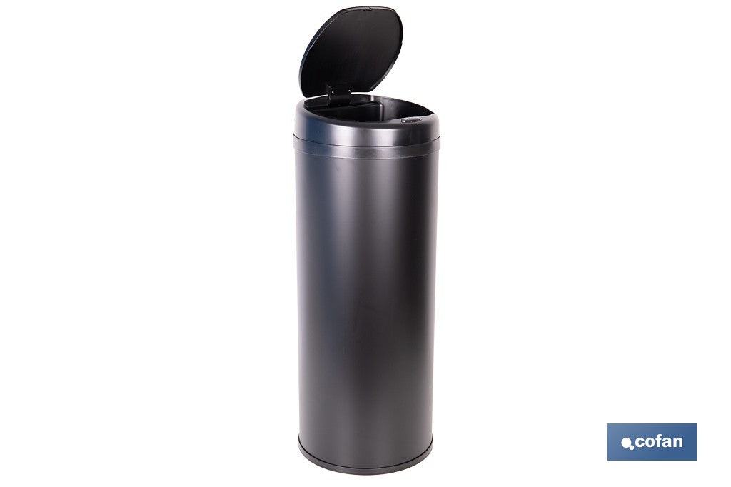 CUBO DE BASURA  NEGRO CON SENSOR Y CUBO INTERIOR 50 L 30,5 X 78 CM