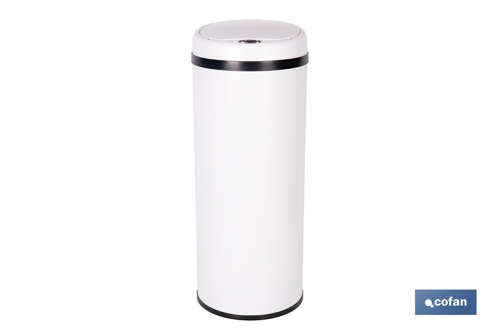 CUBO DE BASURA BLANCO CON SENSOR Y CUBO INTERIOR 50 L 30,5 X 78 CM
