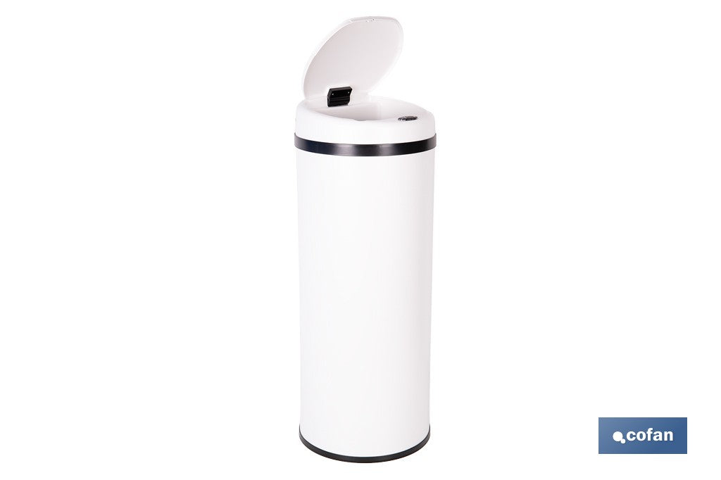 CUBO DE BASURA BLANCO CON SENSOR Y CUBO INTERIOR 50 L 30,5 X 78 CM