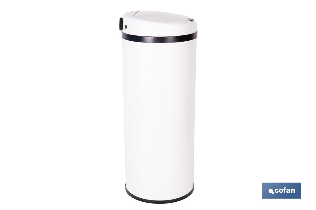 CUBO DE BASURA BLANCO CON SENSOR Y CUBO INTERIOR 50 L 30,5 X 78 CM