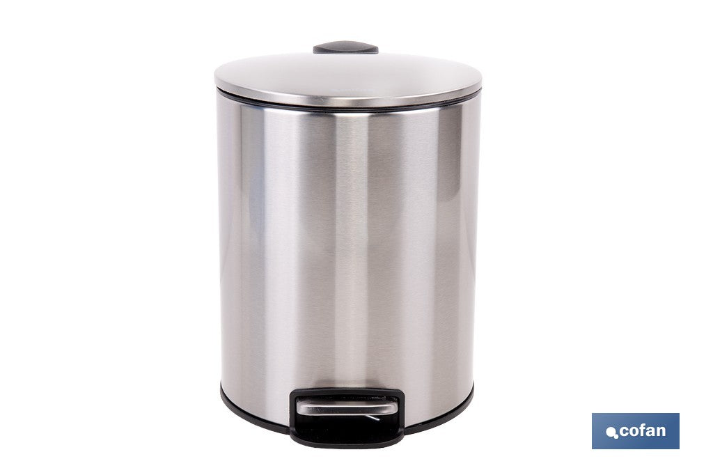 CUBO DE BASURA DE ACERO CON PEDAL Y CUBO INTERIOR 5 L 20,3 X 26,2 CM