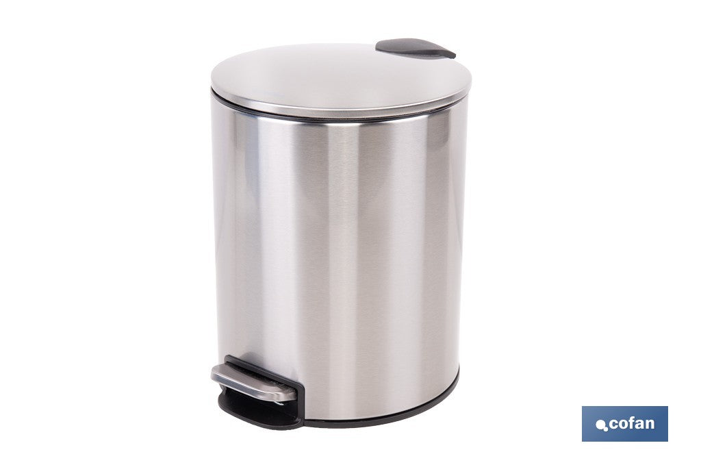 CUBO DE BASURA DE ACERO CON PEDAL Y CUBO INTERIOR 5 L 20,3 X 26,2 CM