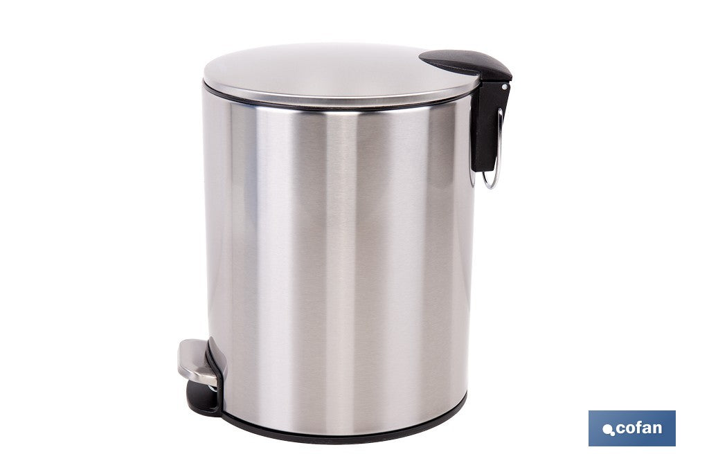 CUBO DE BASURA DE ACERO CON PEDAL Y CUBO INTERIOR 5 L 20,3 X 26,2 CM