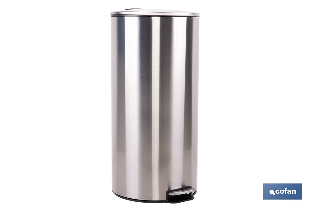 CUBO DE BASURA DE ACERO CON PEDAL Y CUBO INTERIOR 27 L 29,2 X 61,5 CM