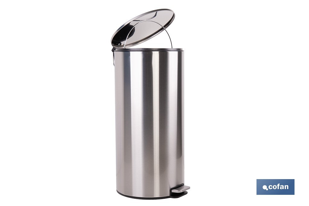 CUBO DE BASURA DE ACERO CON PEDAL Y CUBO INTERIOR 27 L 29,2 X 61,5 CM