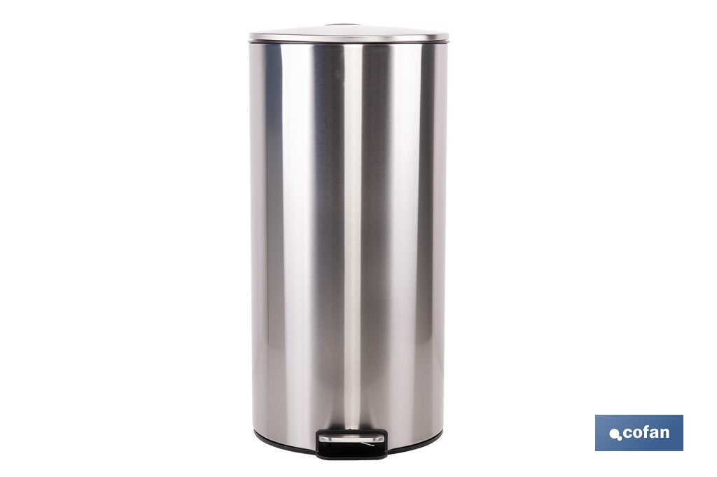 CUBO DE BASURA DE ACERO CON PEDAL Y CUBO INTERIOR 27 L 29,2 X 61,5 CM