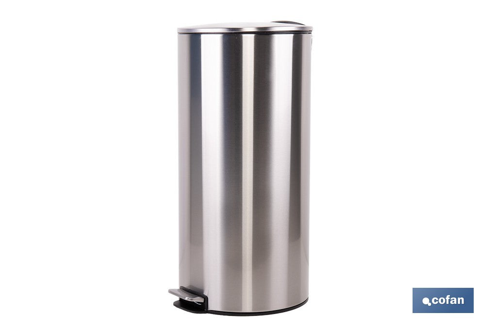 CUBO DE BASURA DE ACERO CON PEDAL Y CUBO INTERIOR 27 L 29,2 X 61,5 CM