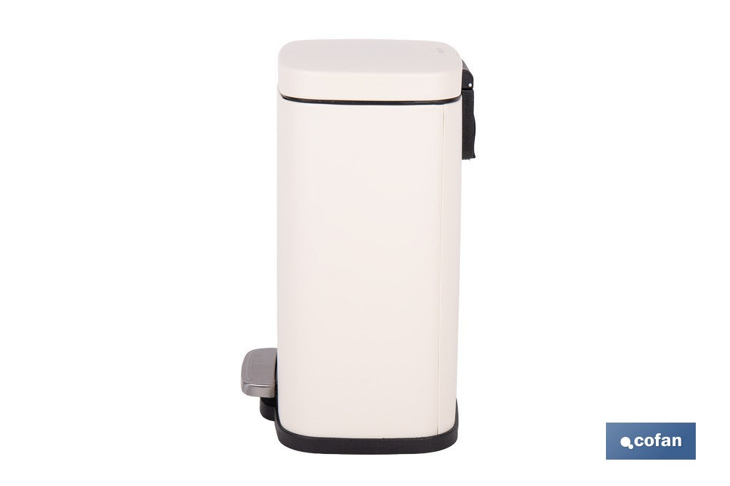 CUBO DE BASURA BEIGE CON PEDAL Y CUBO INTERIOR 5 L 21 X 18,5 X 30 CM