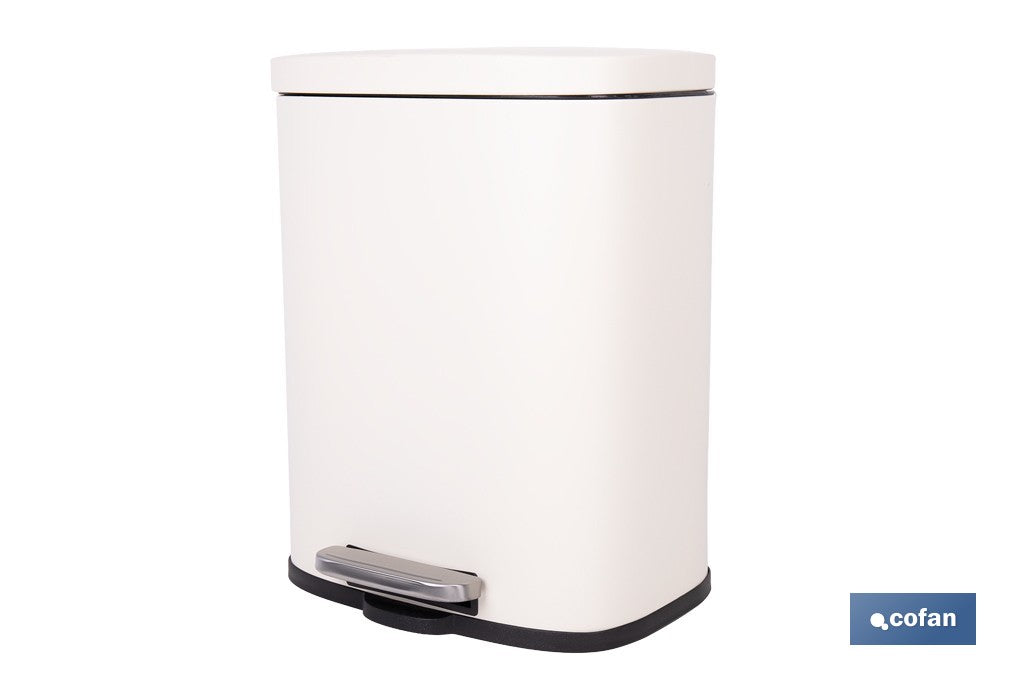 CUBO DE BASURA BEIGE CON PEDAL Y CUBO INTERIOR 20 L 34,2 X 29,3 X 44 CM