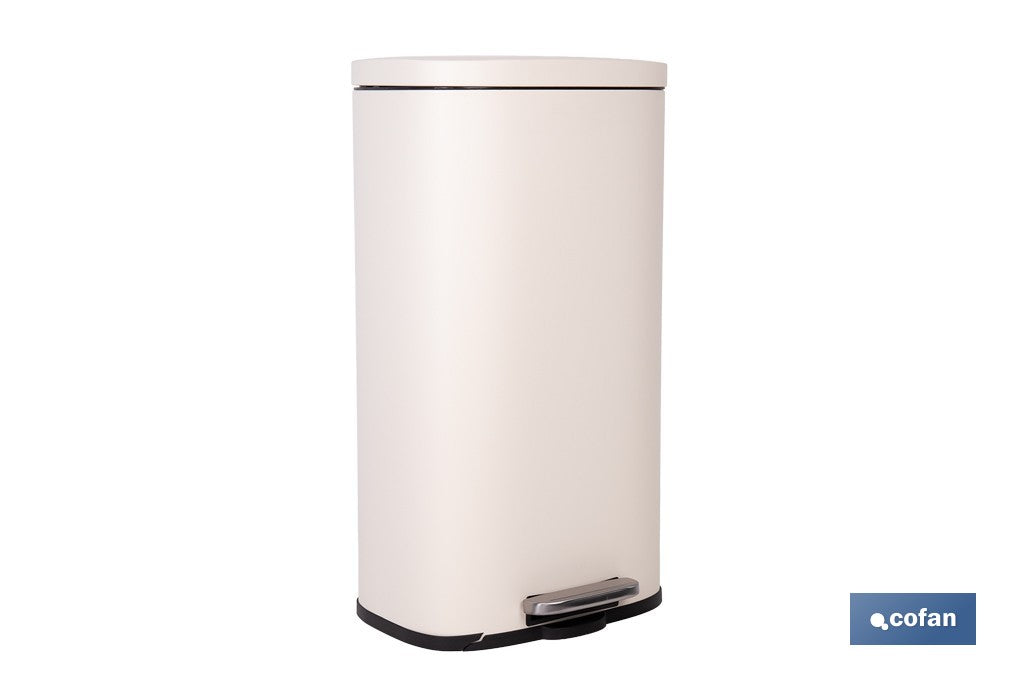 CUBO DE BASURA BEIGE CON PEDAL Y CUBO INTERIOR 30 L 34,2 X 29,3 X 63,5 CM