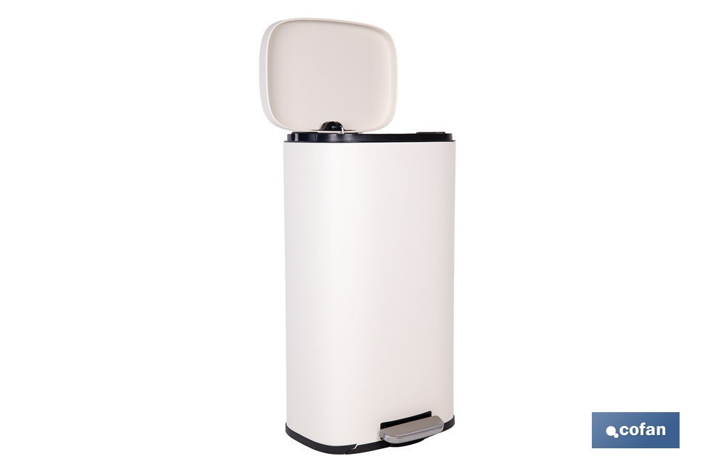 CUBO DE BASURA BEIGE CON PEDAL Y CUBO INTERIOR 30 L 34,2 X 29,3 X 63,5 CM
