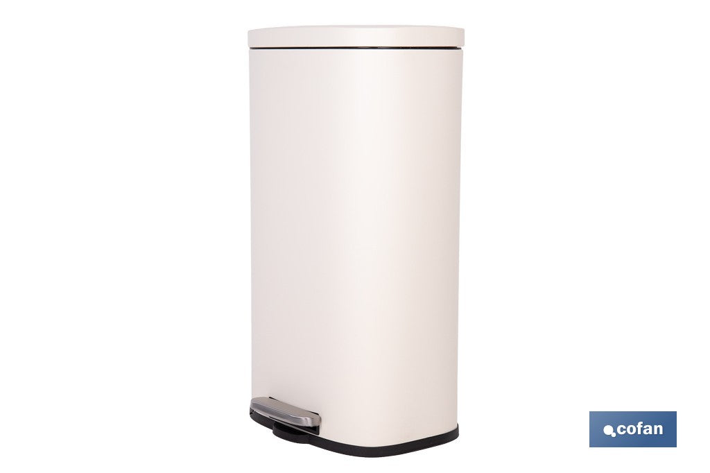 CUBO DE BASURA BEIGE CON PEDAL Y CUBO INTERIOR 30 L 34,2 X 29,3 X 63,5 CM