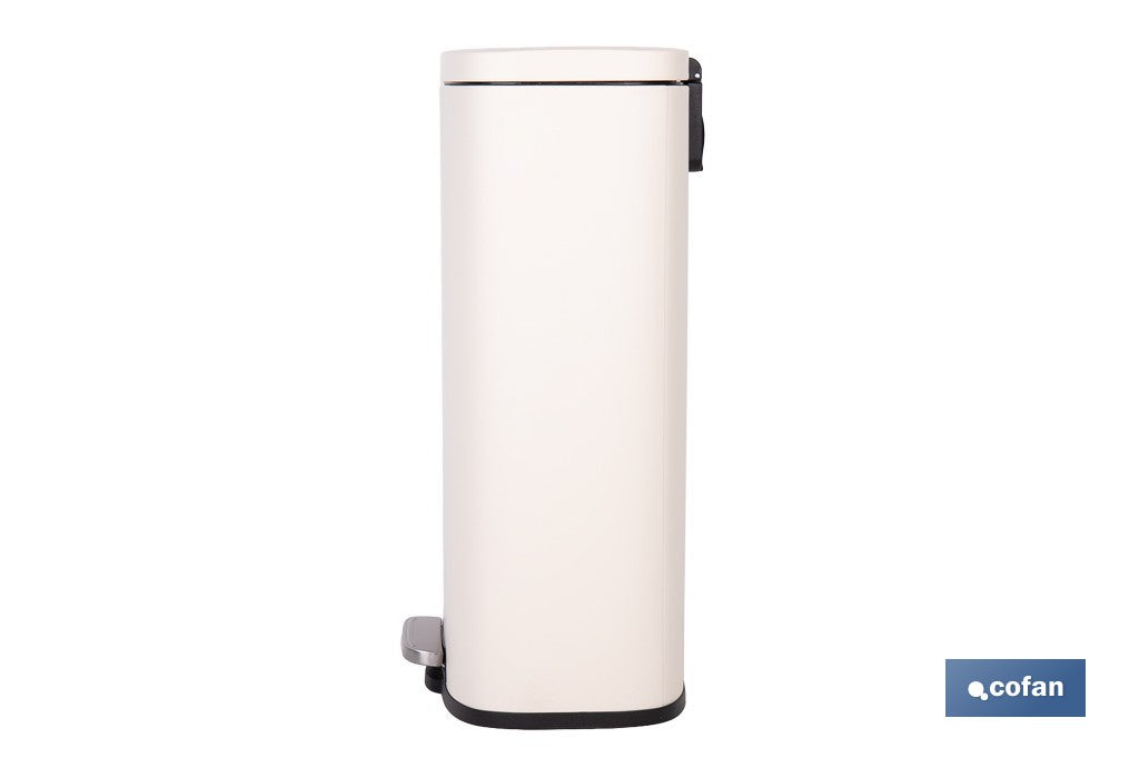 CUBO DE BASURA BEIGE CON PEDAL Y CUBO INTERIOR 30 L 34,2 X 29,3 X 63,5 CM