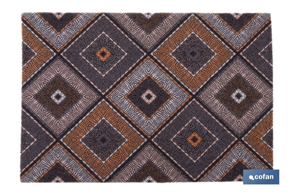 FELPUDO CON ESTAMPADO DIGITAL ROMBOS 50 x 70 CM