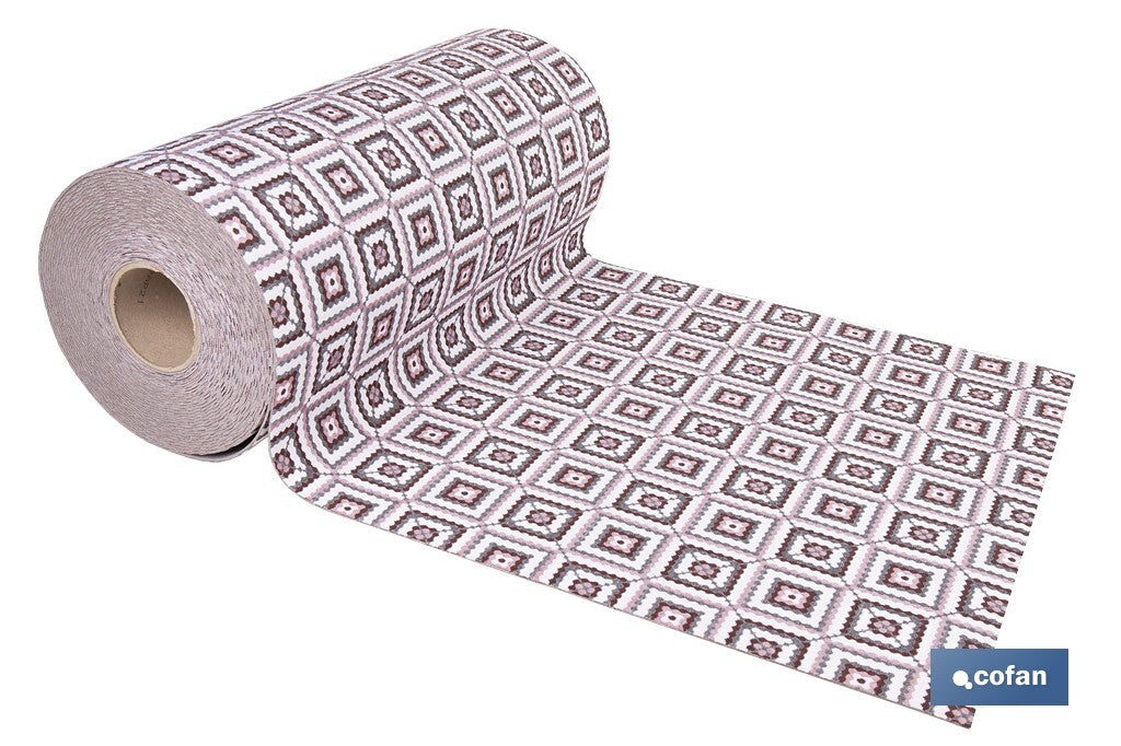 ROLLO DE ALFOMBRA EN CUADROS CROCHET 50% ALGODÓN 50% POLIÉSTER 50 CM X 15 M