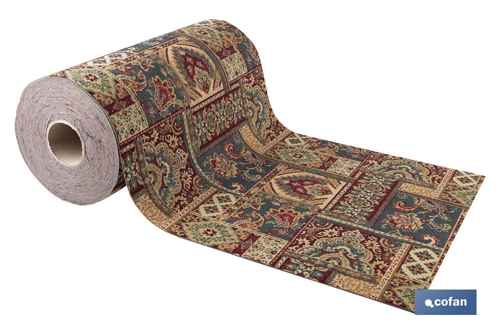 ROLLO DE ALFOMBRA DISEÑO EGIPCIO 50% ALGODÓN  50% POLIÉSTER 50 CM X 15 M