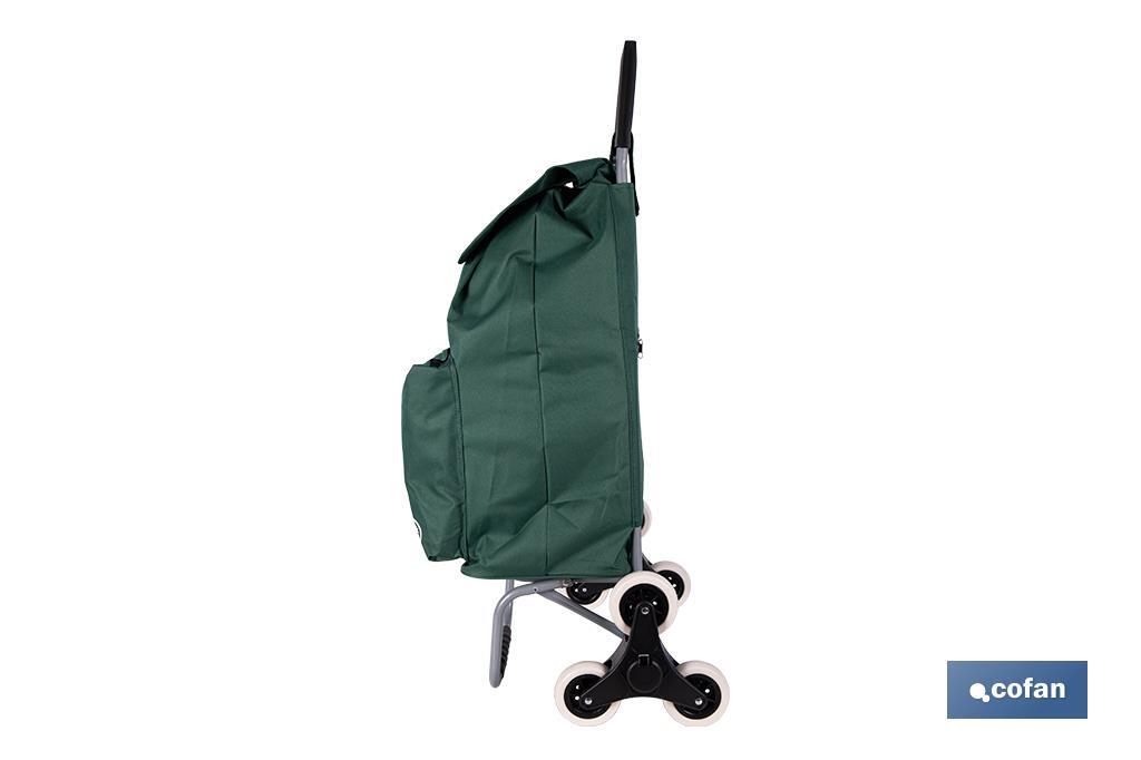 CARRO DE LA COMPRA VERDE PLEGABLE DE HIERRO CON 6 RUEDAS SUBE ESCALERAS 42 L