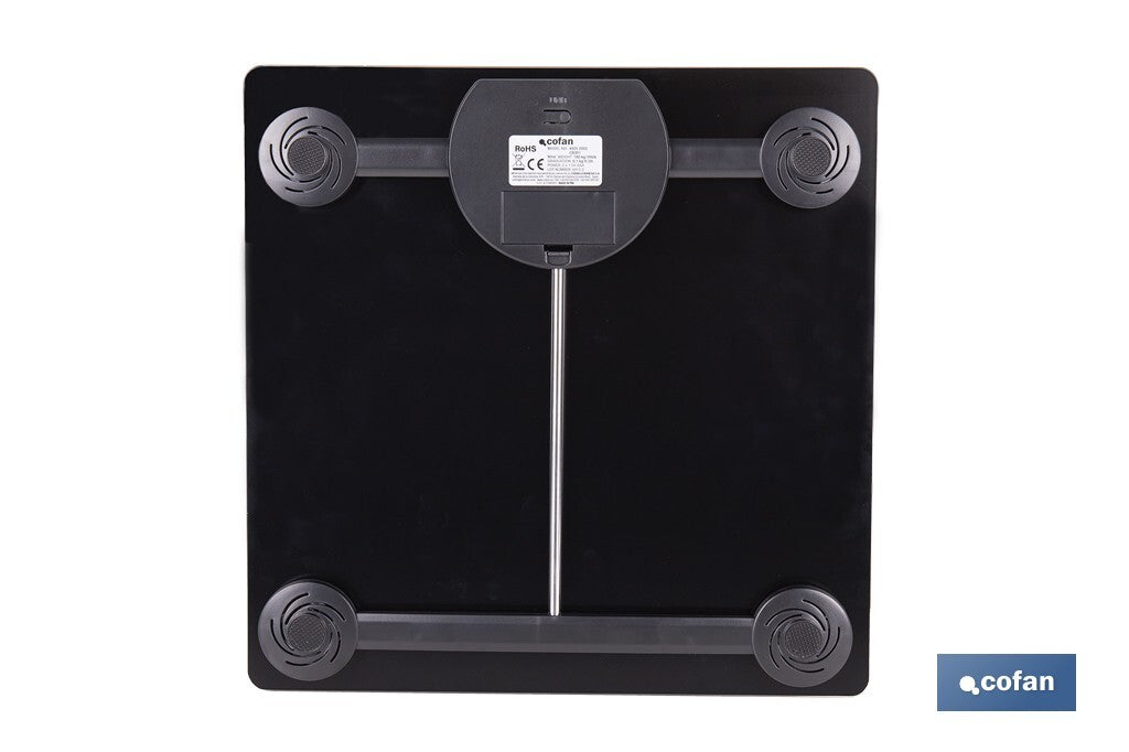 BÁSCULA DE BAÑO DIGITAL DE COLOR PIEDRA CON PANTALLA LED 30 X 30 X 2,2 CM