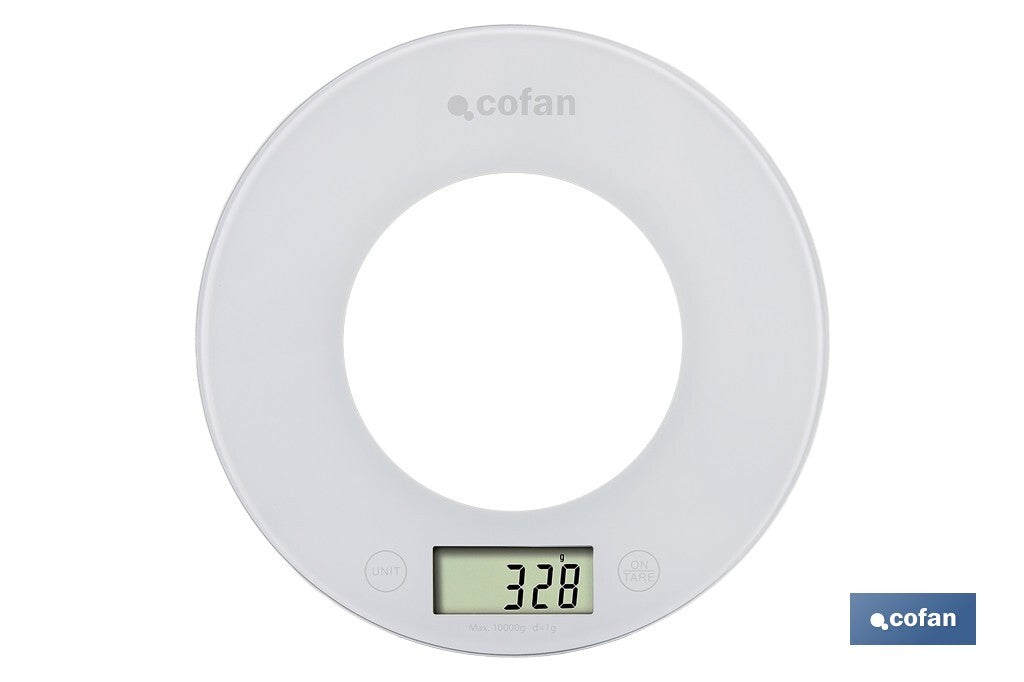 BÁSCULA DE COCINA DIGITAL CON CUENCO DE CAPACIDAD 3,8 L 10 KILOS Ø25,5 X 14 CM