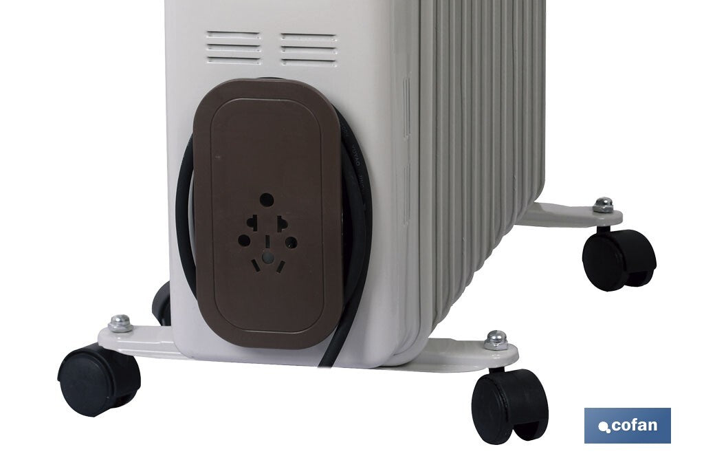 RADIADOR DE ACEITE CON TERMOSTATO REGULABLE 11 ELEMENTOS 2500 W