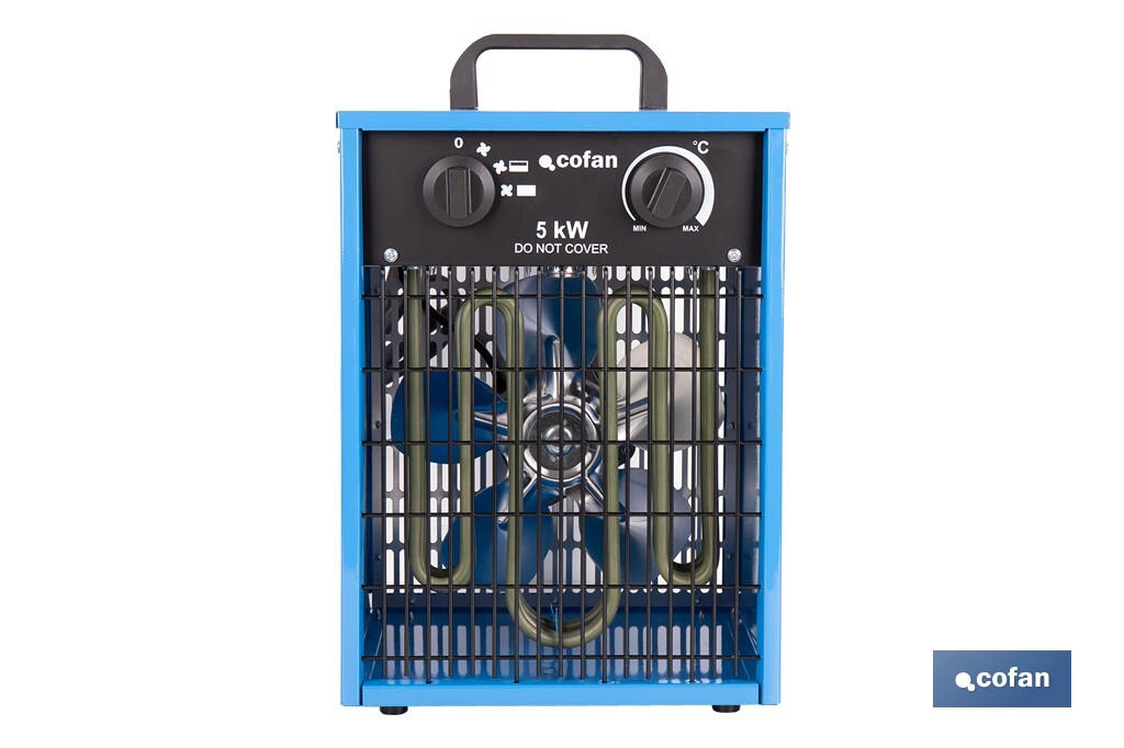 CALEFACTOR INDUSTRIAL DE 400 V TRIFÁSICO 30/2500/5000 W