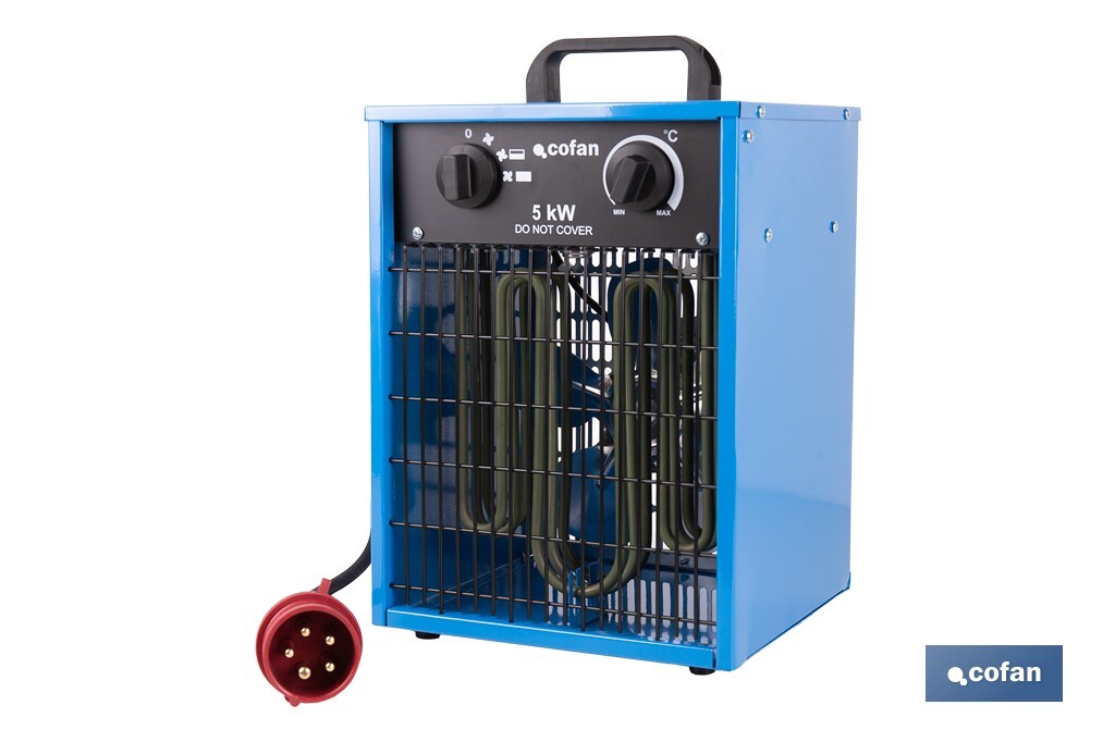 CALEFACTOR INDUSTRIAL DE 400 V TRIFÁSICO 30/2500/5000 W